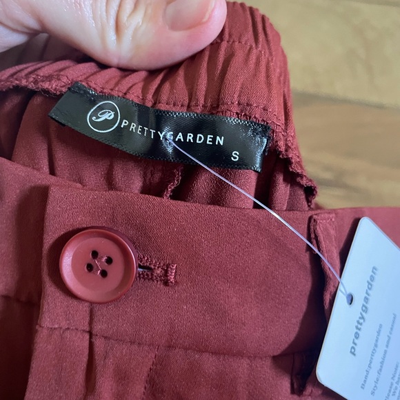 NWT Pretty Garden High Waisted Wide Leg Women's Pant in Maroon Small - Picture 4 of 9